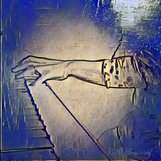 Ruth Pheasant During Piano Performance Blue Painting Effect
