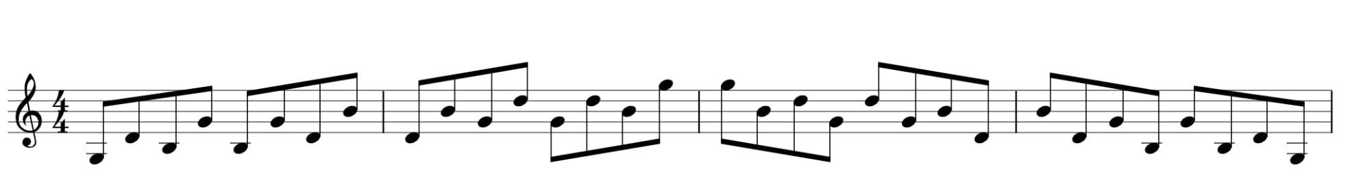 G major broken chord alternative pattern
